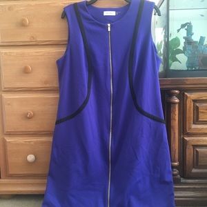 CALVIN KLEIN indigo and black dress 16W